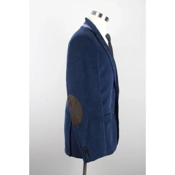 Tommy Hilfiger Mens Modern Fit Blue Corduroy Sportcoat Blazer Jacket 40R E05683